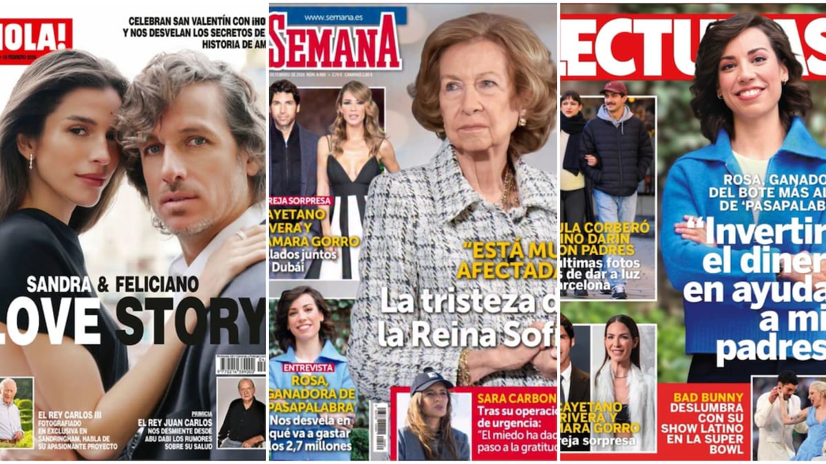 Las portadas de las revistas del corazón de hoy, 11 de febrero: Sara Carbonero, Tamara Gorro y Cayetano Rivera juntos y la tristeza de la Reina Sofía
