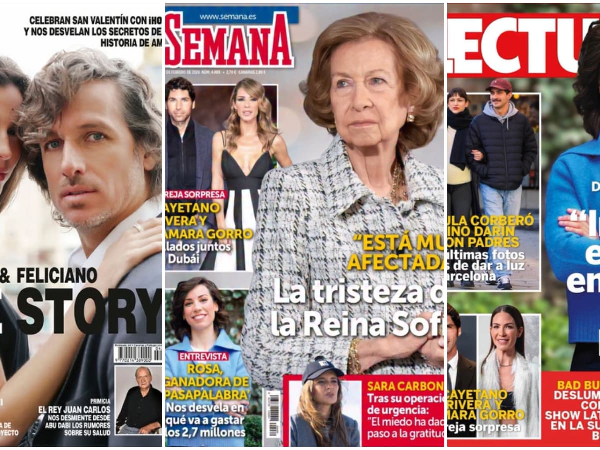 Las portadas de las revistas del corazón de hoy, 11 de febrero: Tamara Gorro y Cayetano Rivera juntos y la tristeza de la Reina Sofía