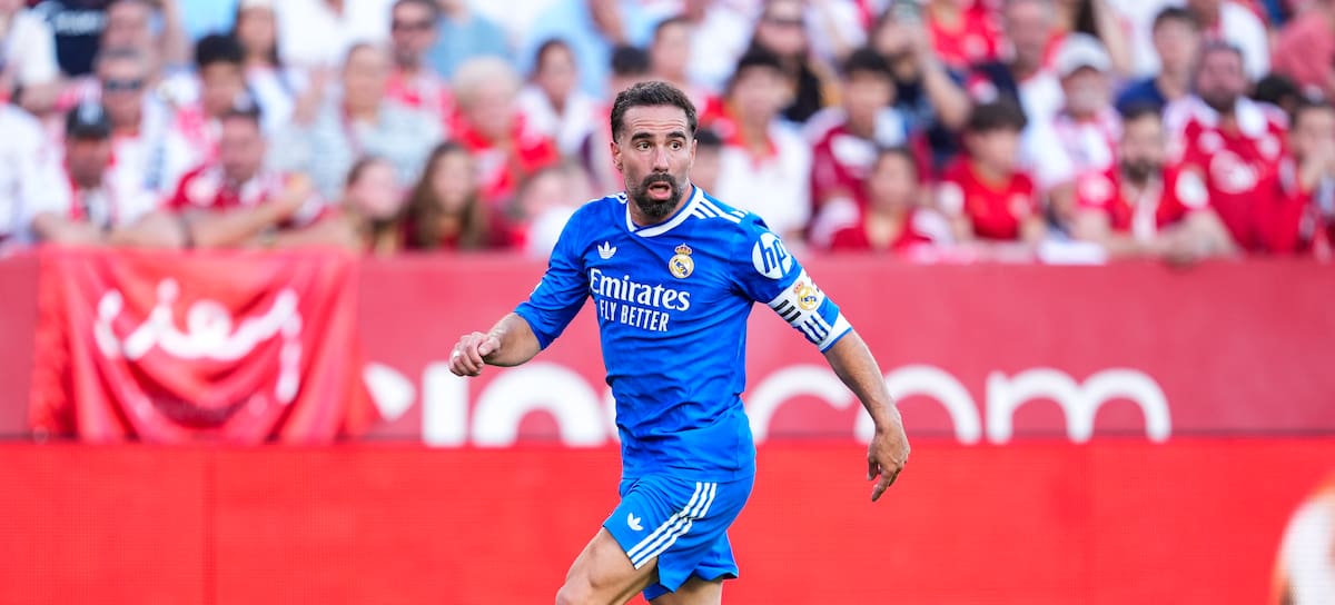 Carvajal durante un partido del Real Madrid contra el Sevilla FC.