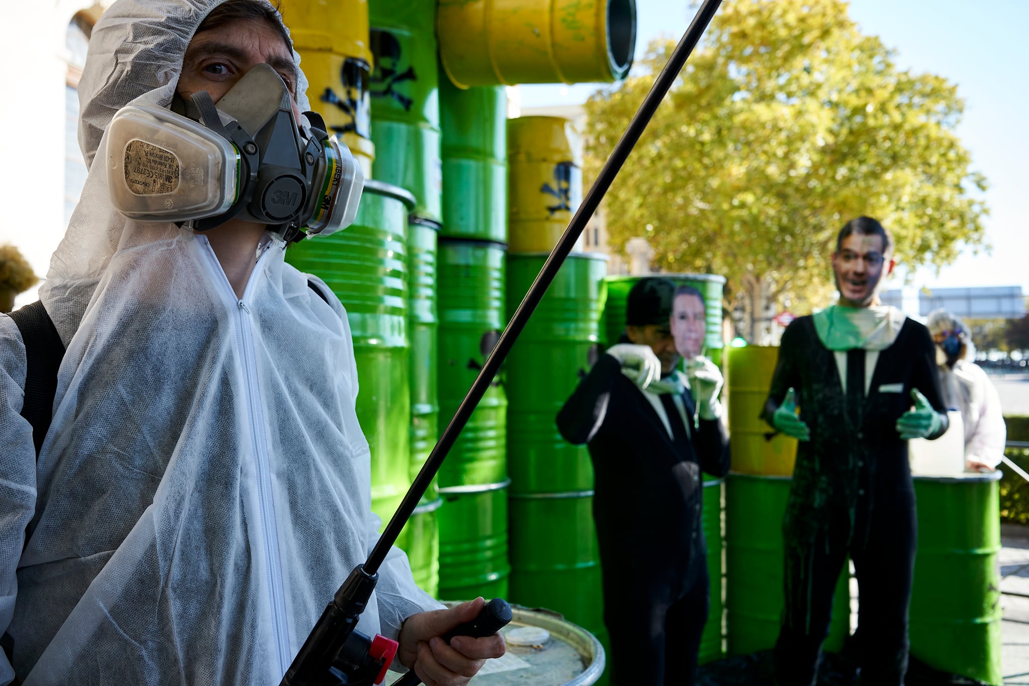 La acción denuncia un tratado “extractivista y neocolonial” (foto: Miguel Hernández Lucas/Ecologistas en Acción).
