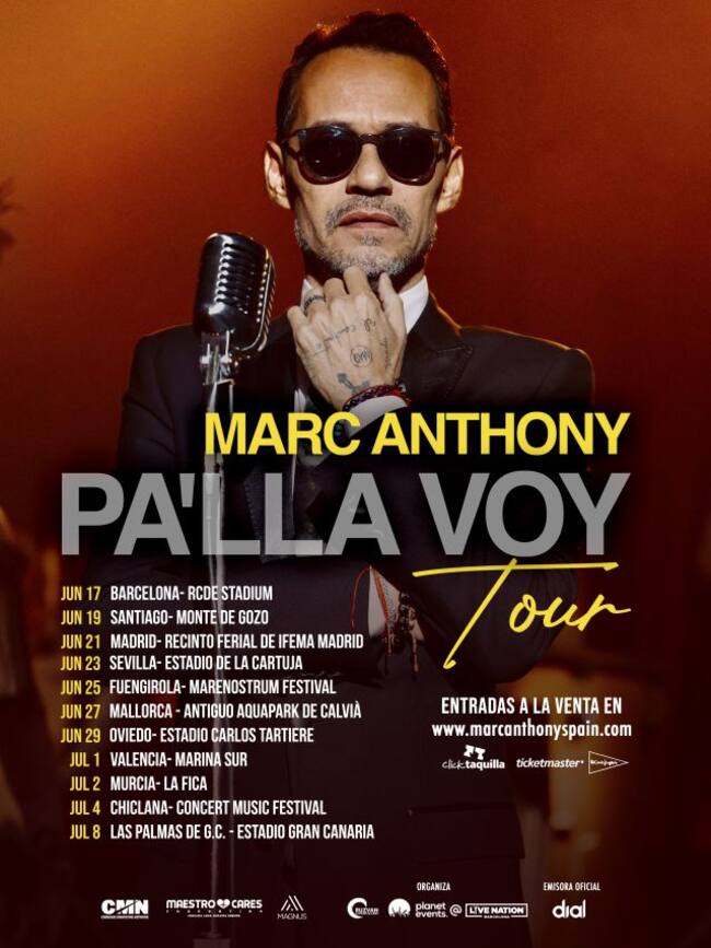 Marc Anthony regresa a España con la gira 'Pa'llá voy Tour'.