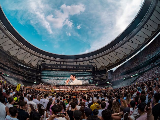 Bad Bunny en su último concierto con la gira 'Debí Tirar Más Fotos Tour' en el Riyadh Air Metropolitano de Madrid, 15 de junio de 2026.