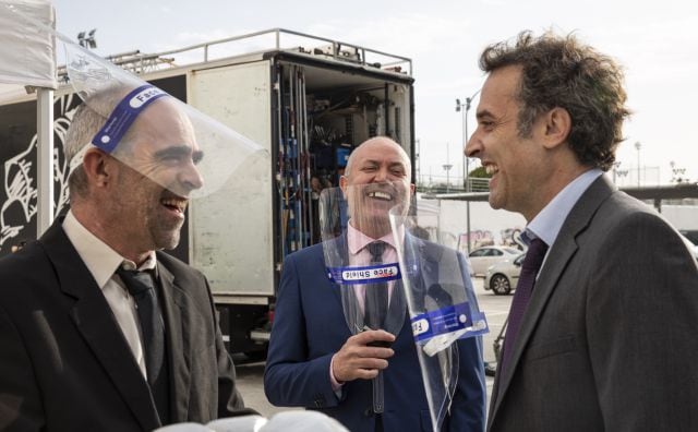 Luis Tosar, Joaquin González y Daniel Guzmán en el rodaje de &#039;Canallas&#039;.