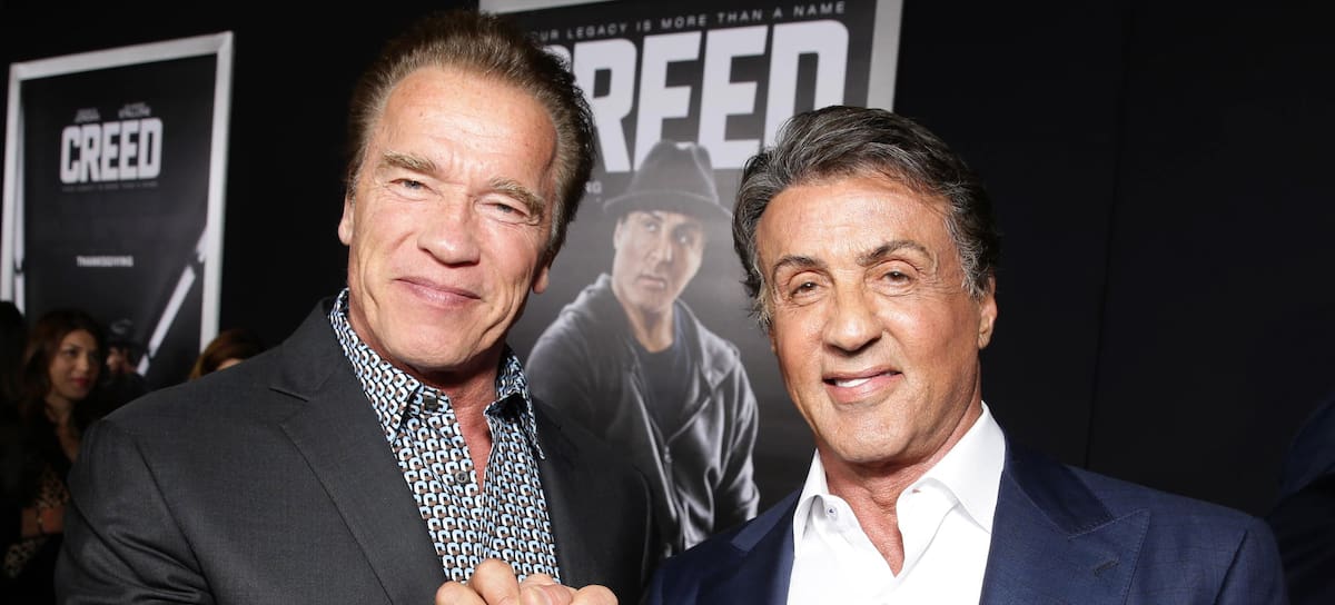 Arnold Schwarzenegger y Sylvester Stallone, en el estreno de 'Creed' (2015).
