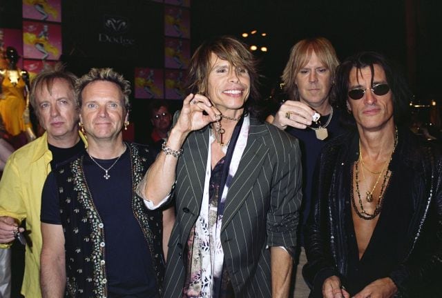 Steven Tyler y el resto de miembros de Aerosmith, en el año 2000.