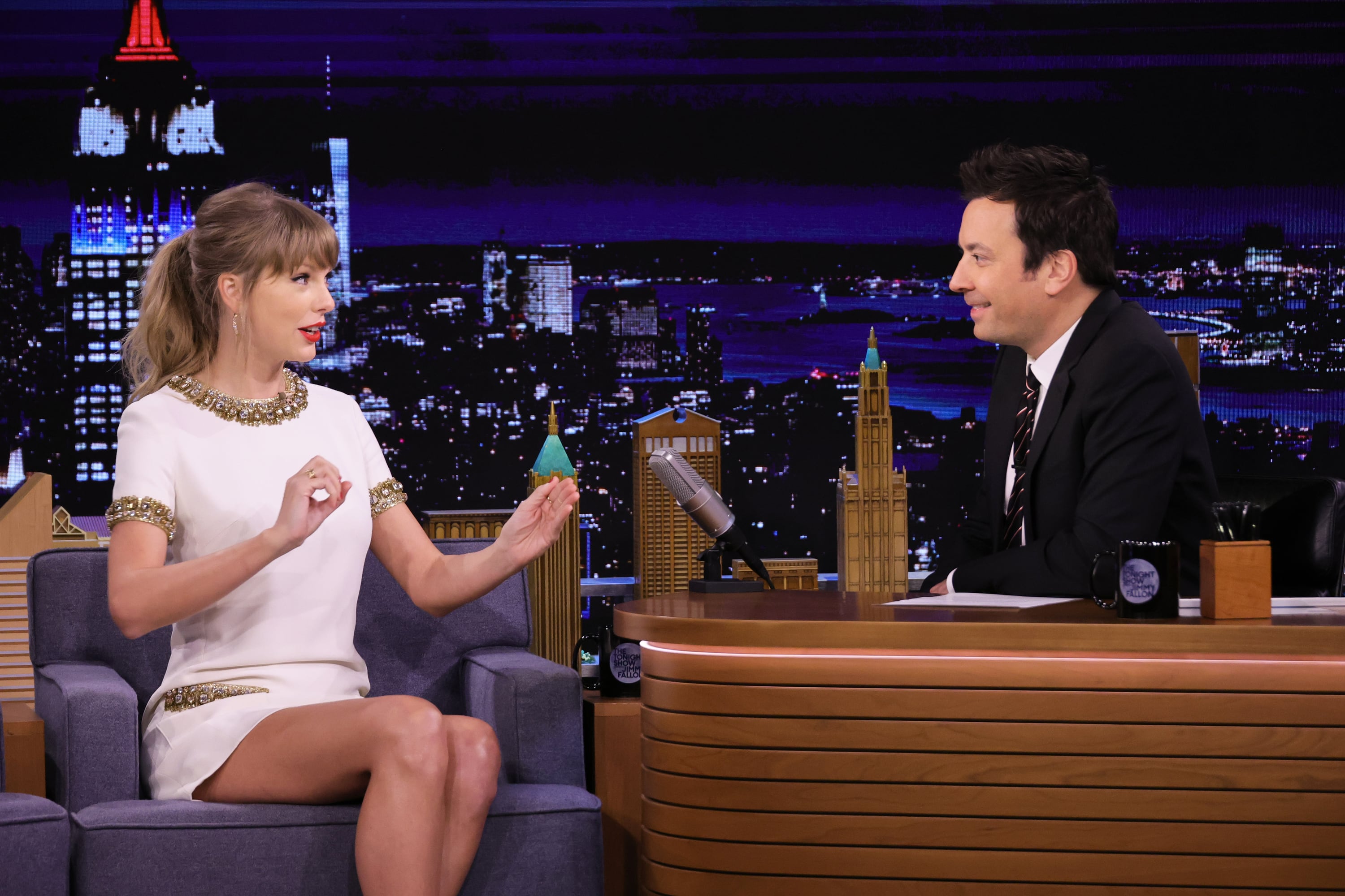Taylor Swift durante su visita a 'The Tonight Show con Jimmy Fallon' en 2021.