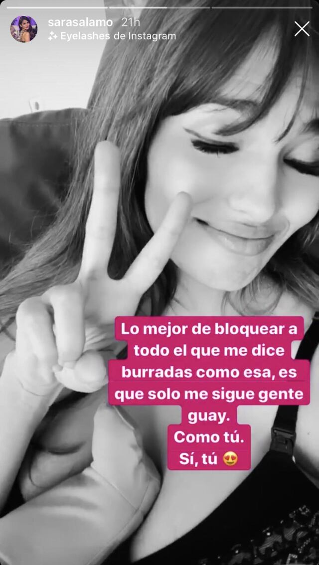 Sara Sálamo en su cuenta de Instagram