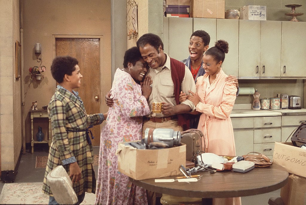 John Amos en el rodaje de la serie &#039;Good Times&#039;.