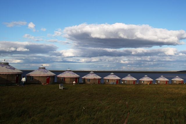 Así son las casas de los nómadas en Mongolia.