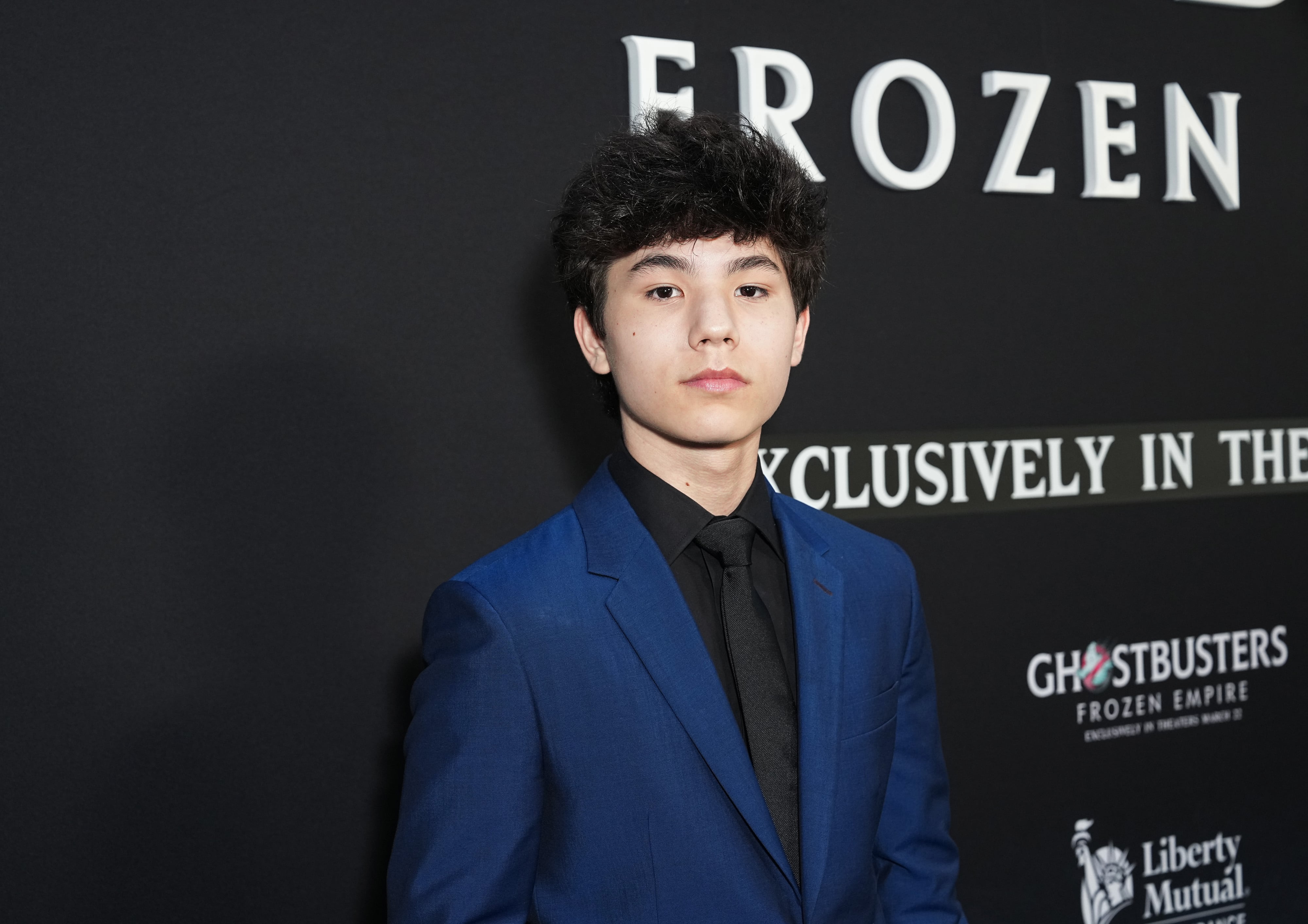 Logan Kim en la premiére de &#039;Cazafantasmas: Imperio Helado&#039;. /  John Nacion/Variety via Getty