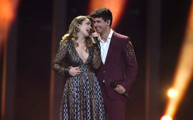 Amaia y Alfred durante su actuación en la final de Eurovisión