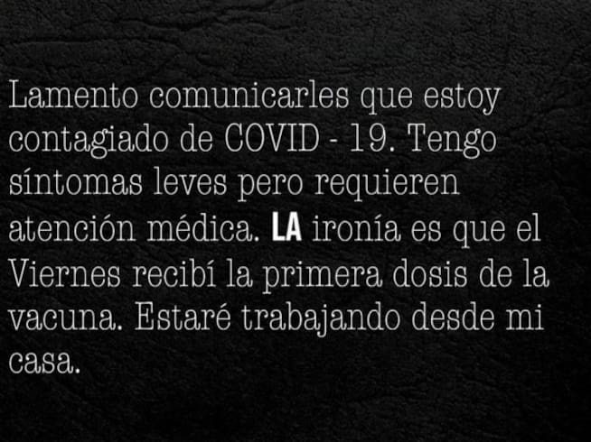Alberto Ciurana había recibido la primera dosis contra el Covid-19 cinco días antes de contagiarse