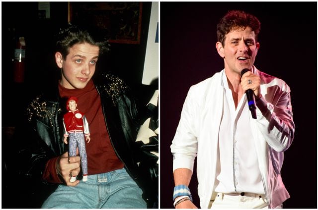 Joey McIntyre en 1989 y en 2019.