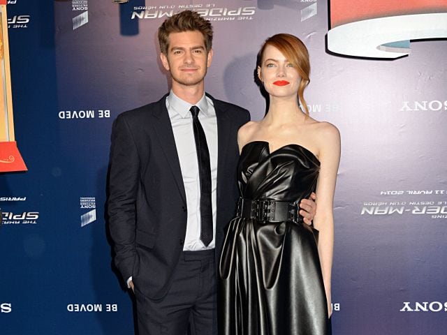 Los actores Andrew Garfield y Emma Stone, en una premiere de &#039;The Amazing Spider-Man 2&#039;