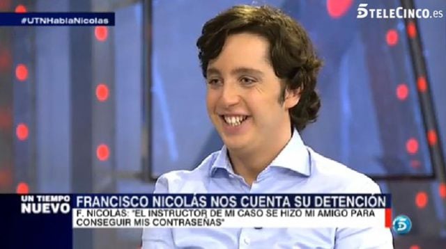 Francisco Nicolás, con algunos kilos de más, se sentaba por primera vez en un plató de televisión en noviembre de 2014, en Telecinco