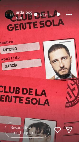 Antonio García, de Arde Bogotá, afiliado al Club de la Gente Sola.