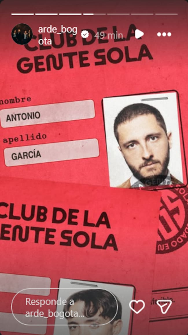 Antonio García, de Arde Bogotá, afiliado al Club de la Gente Sola.