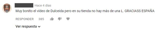 El comentario en nuestro canal de YouTube que nos ha puesto en preaviso...