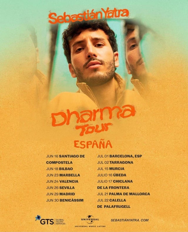 Cartel del tour de Sebastián Yatra en España