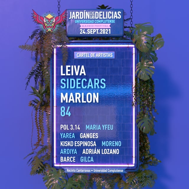 Cartel de El Jardín de las Delicias 2021 (viernes)