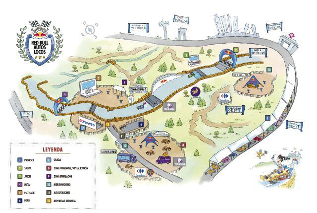 El plano del recinto de RED BULL AUTOS LOCOS.