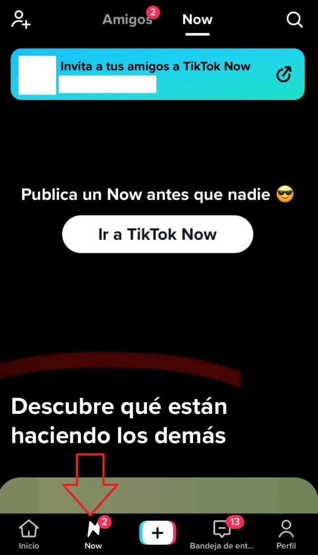 Tik Tok Now dentro de Tik Tok.