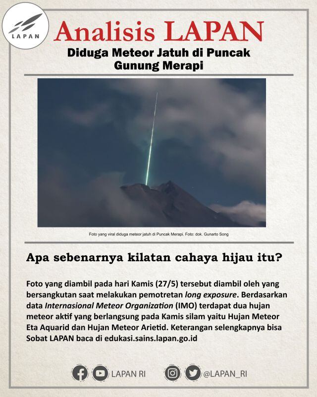 Análisis del meteorito que cayó sobre volcán en Indonesia