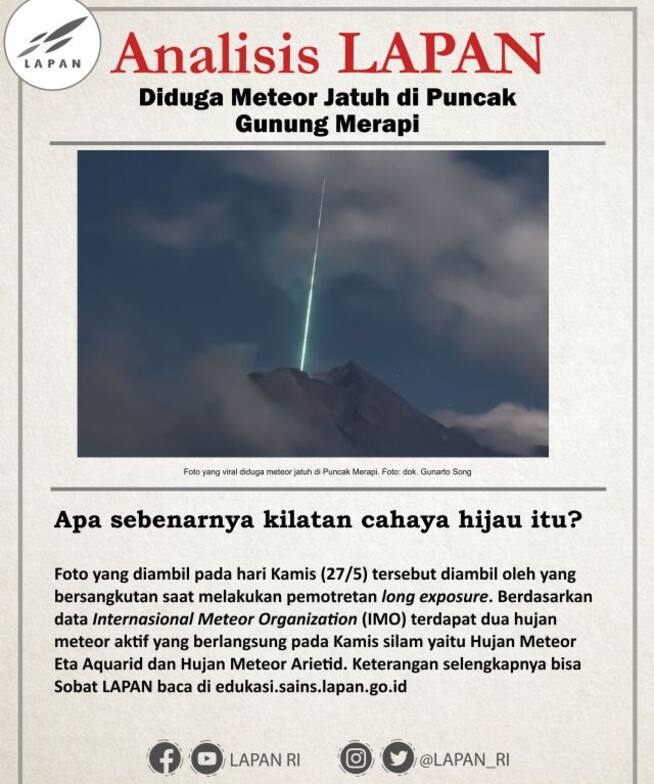 Análisis del meteorito que cayó sobre volcán en Indonesia