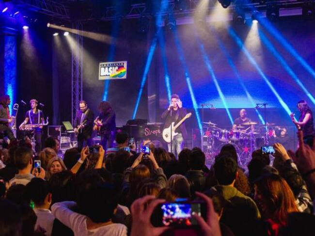 Alejandro Sanz, en su Básico 40 de presentación de su disco 'Sirope' en Madrid en 2016.