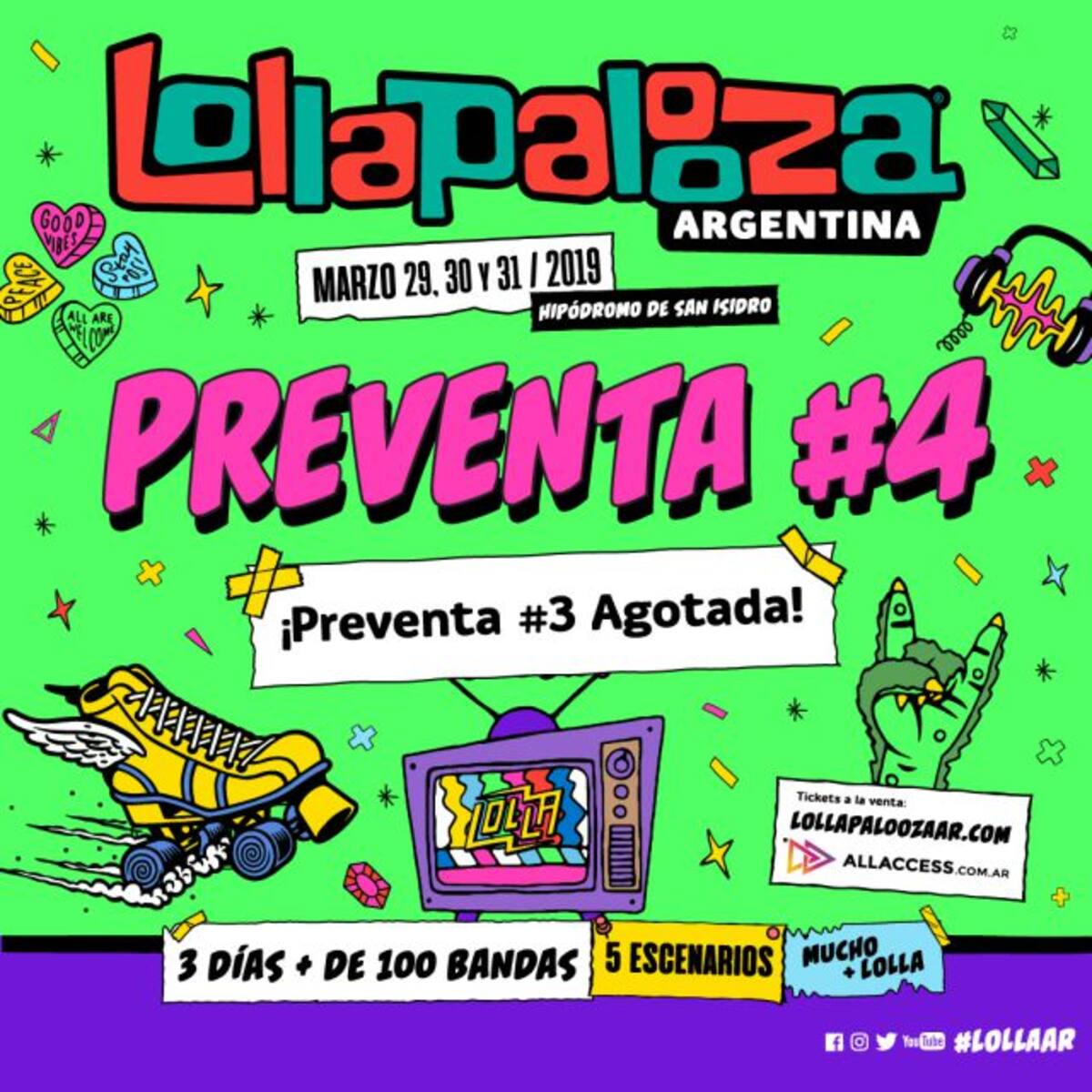 ¡Furor por Lollapalooza: Se agotó la preventa 3!