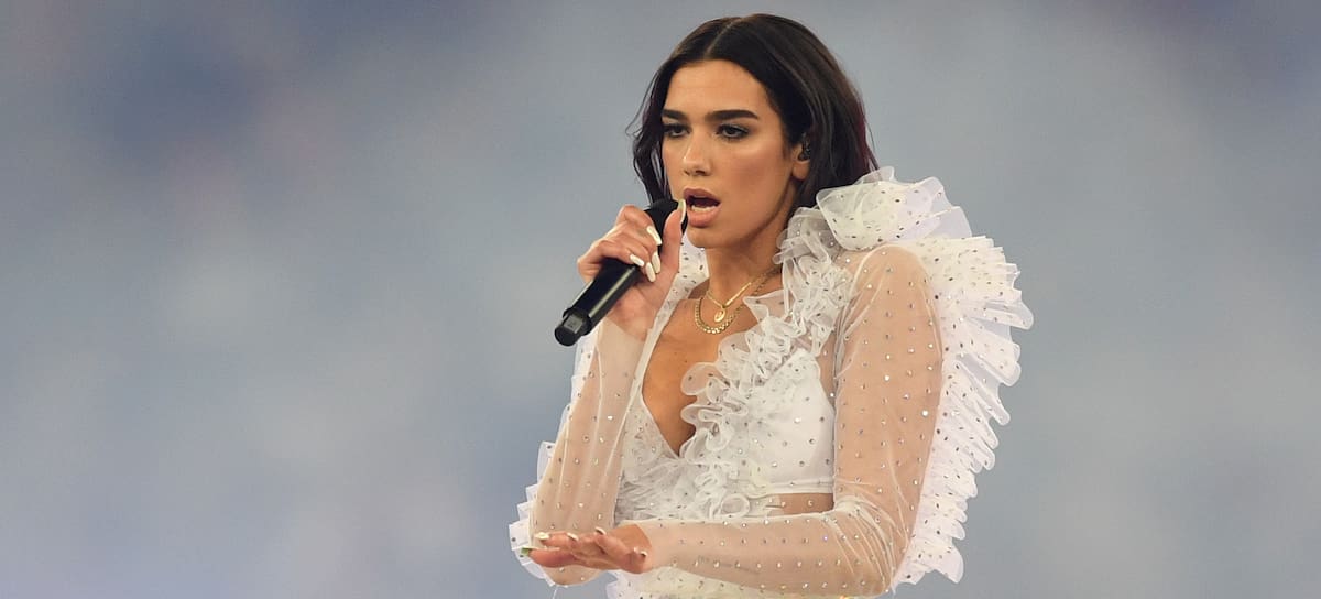 Dua Lipa, en la final de la Champions League en 2018