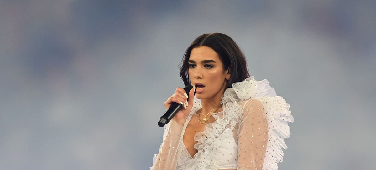 Dua Lipa, en la final de la Champions League en 2018