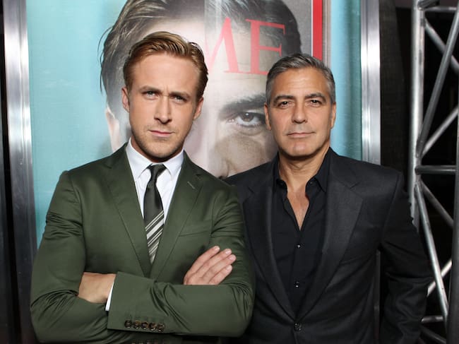 George Clooney junto a Ryan Gosling en la premiere de "The Ides of March" en Los Angeles - WireImage