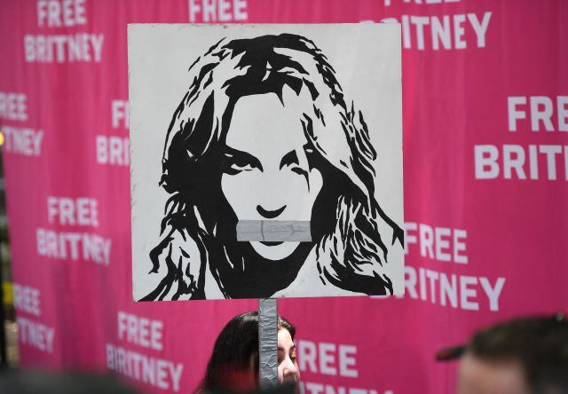 Imagen de la protesta por la libertad de Britney Spears