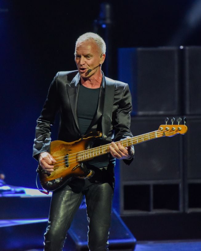 Sting durante su actuación en el London Palladium en abril del 2022.