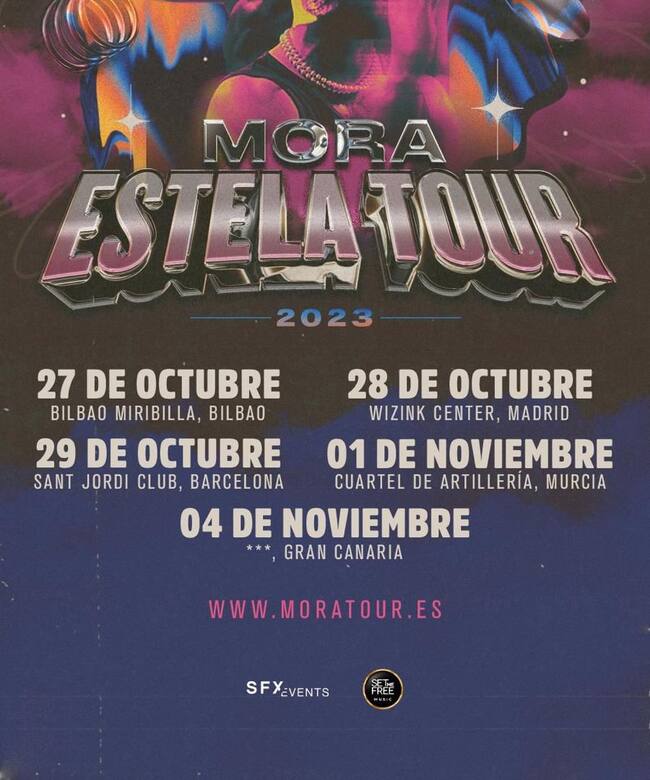 Cartel de la gira de Mora por España en 2023