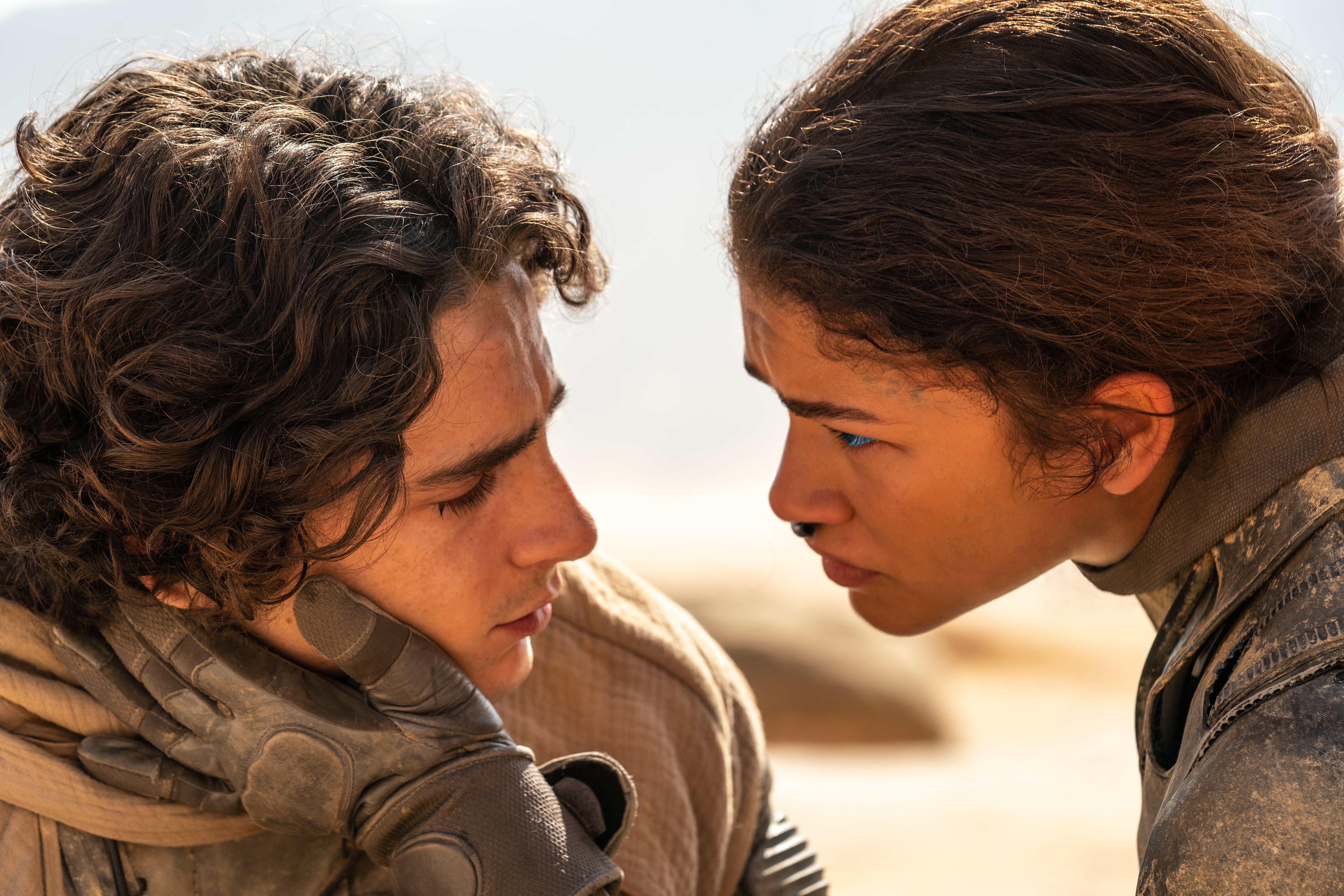 Timothée Chalamet y Zendaya en una escena de &#039;DUNE: Parte Dos&#039;. / Warner.