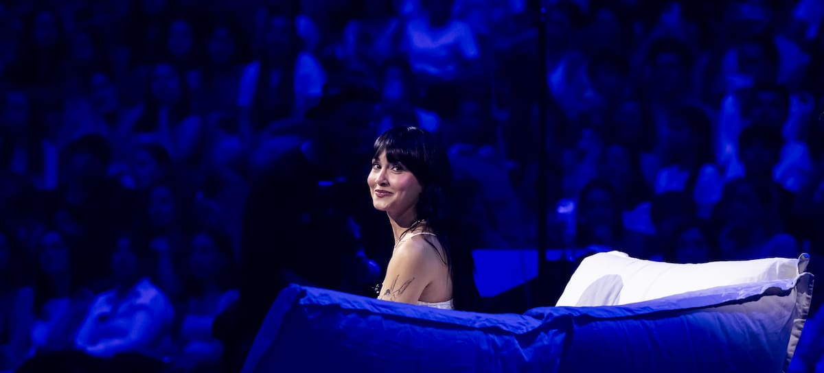 Aitana en la presentación de su disco 'Cuarto azul' en el Movistar Arena de Madrid