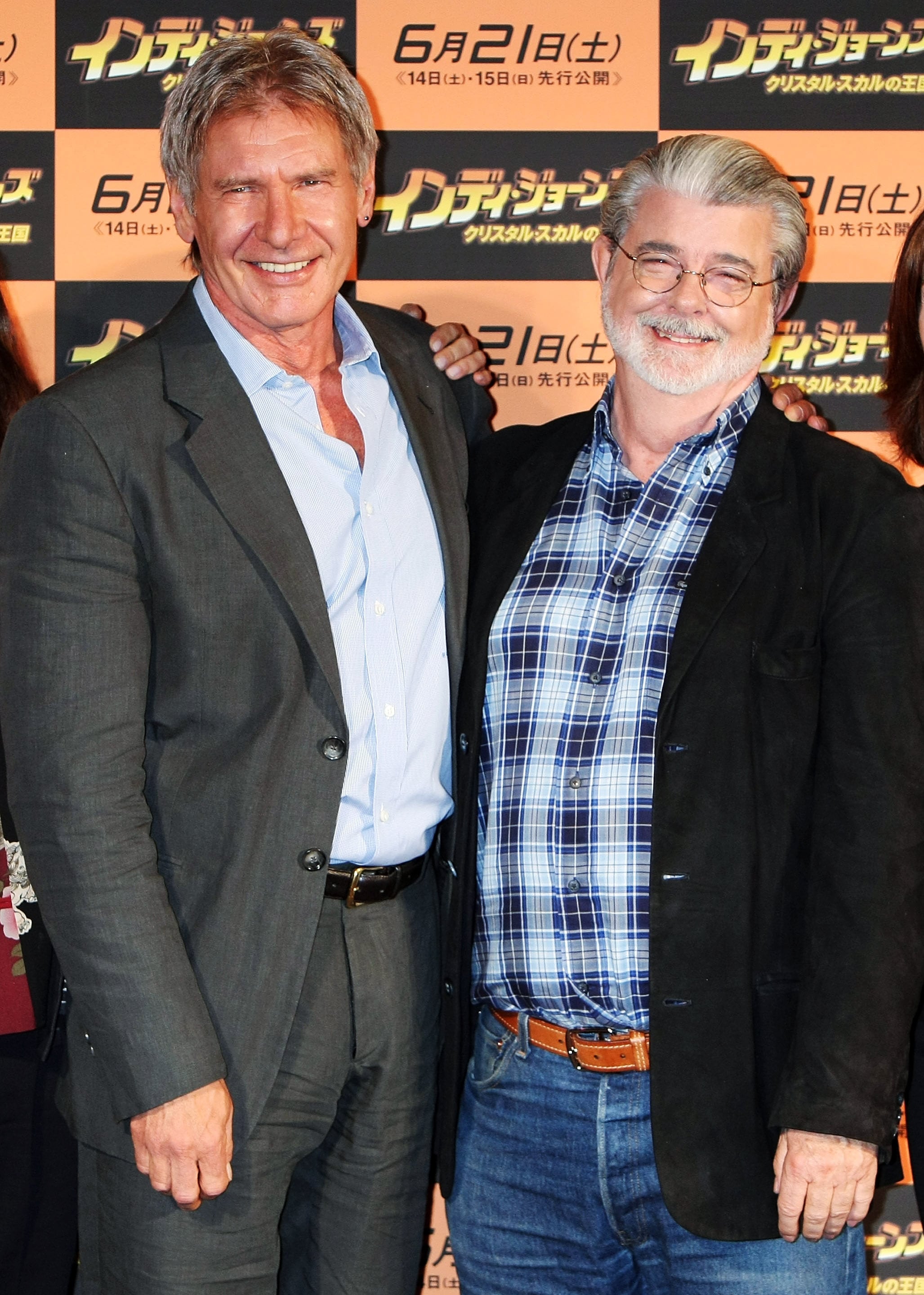 Harrison Ford y George Lucas en 2008.