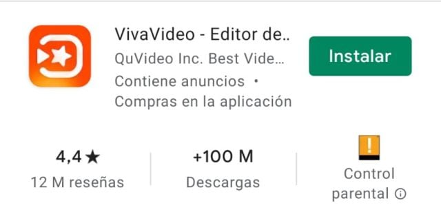 La &#039;app&#039; VivaVideo en Google Play