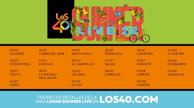 Todas las ciudades de LOS40 Summer Live 2026