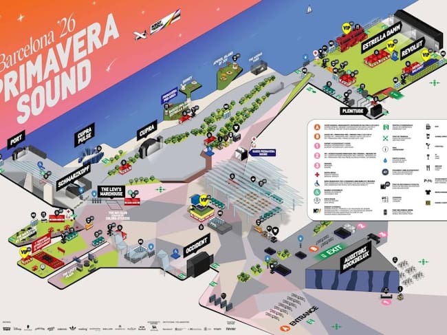 Mapa del recinto del Primavera Sound.