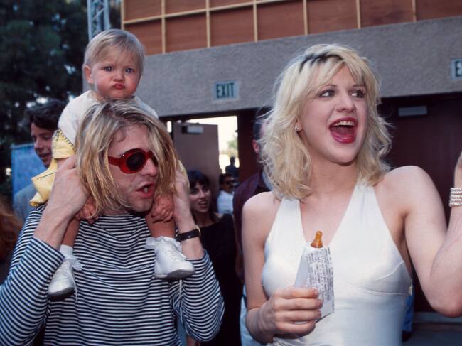 Kurt Cobain, Courtney Love y su hija Frances