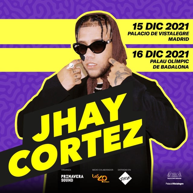 Póster de la gira de Jhay Cortez con LOS40 Urban como emisora oficial.