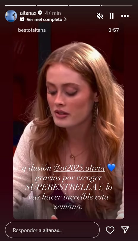 Aitana reacciona a Olivia