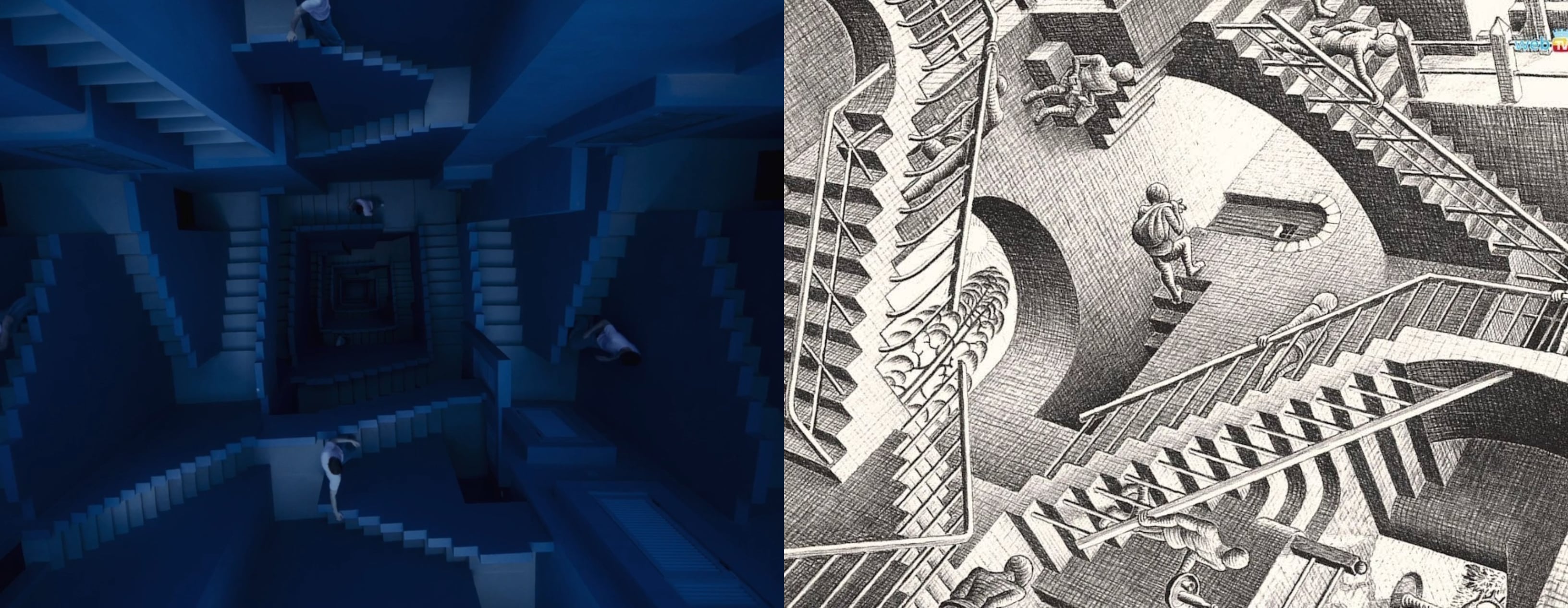 Las escaleras nos recuerdan a la obra de Escher