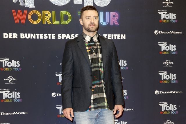 Justin Timberlake en el estreno de Trolls