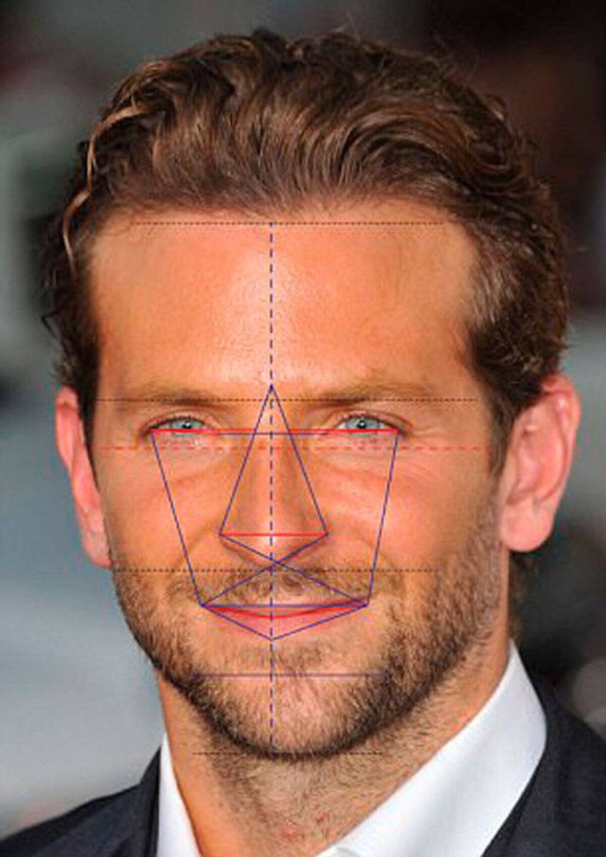 PUESTO 2 - Bradley Cooper, tiene 91.80% de simetría.