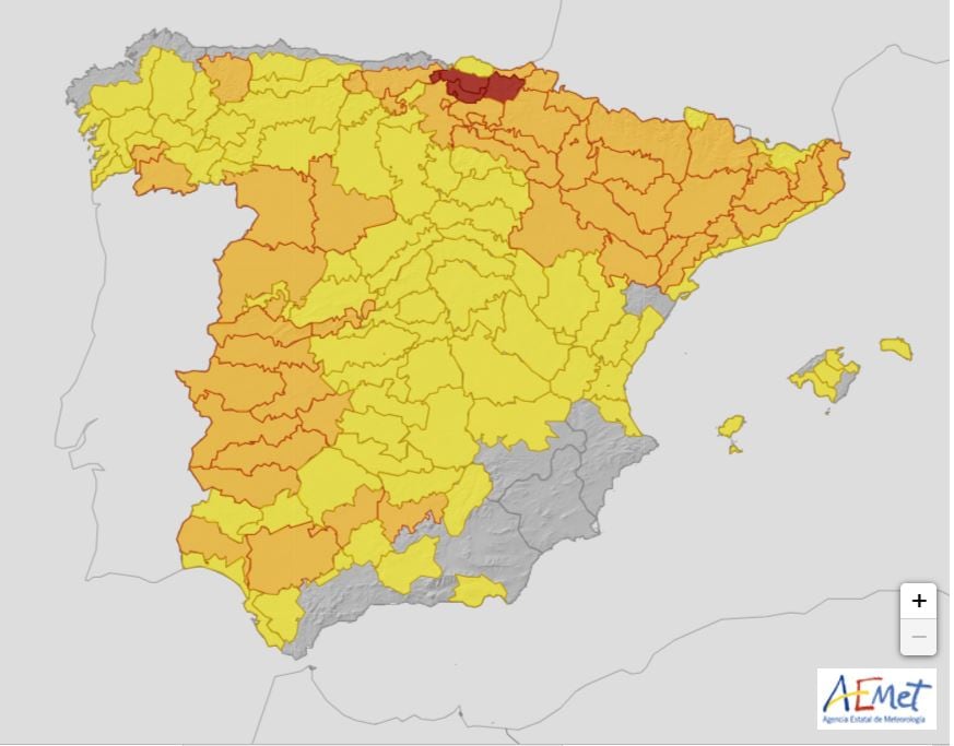 Alertas por calor activas para el miércoles 23 de agosto.