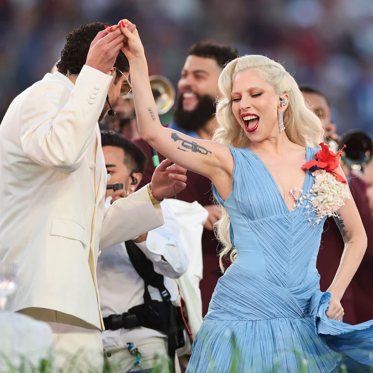Así fueron las actuaciones de Lady Gaga y Ricky Martin en la Super Bowl de Bad Bunny